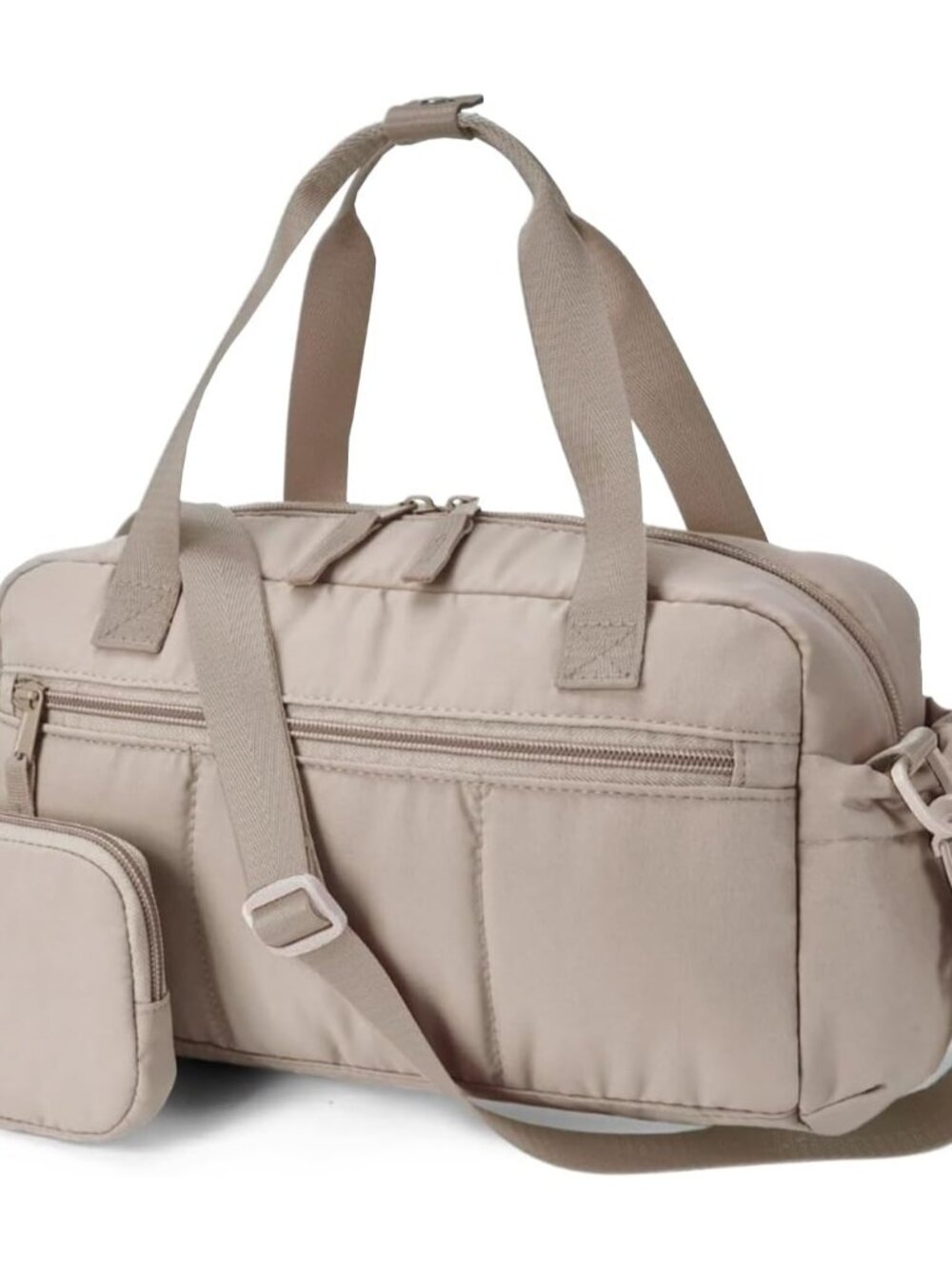 Small Gym Bag for Women, Quilted Puffer Tote with Wet Pocket & Coin Purse, Light